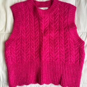 Zara Pink Knit Sleeveless Sweater